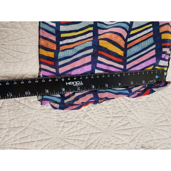 Infinity Scarf Womens 90s Sheer Chevron 10" x 62" - Picture 6 of 8